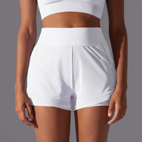 Yoga Solid ColorShort Breathable Quick Drying Women's Yoga Shorts Summer Sport Pockets Shorts Running Cycling Sports Gym Shorts - Image 3